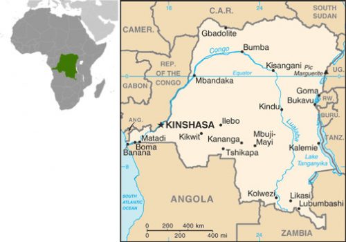 Mapa da República Democrática do Congo
