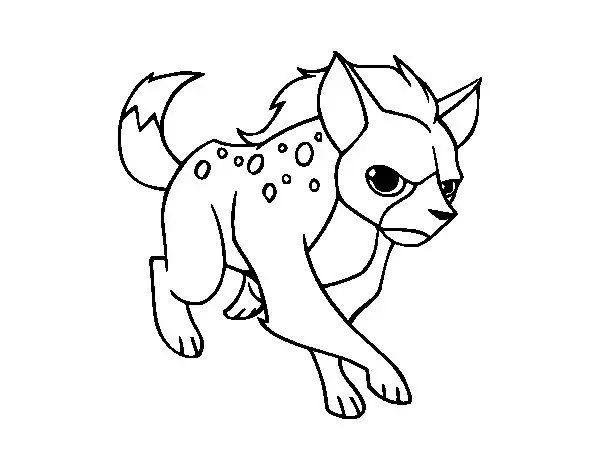 Desenho de hiena para colorir